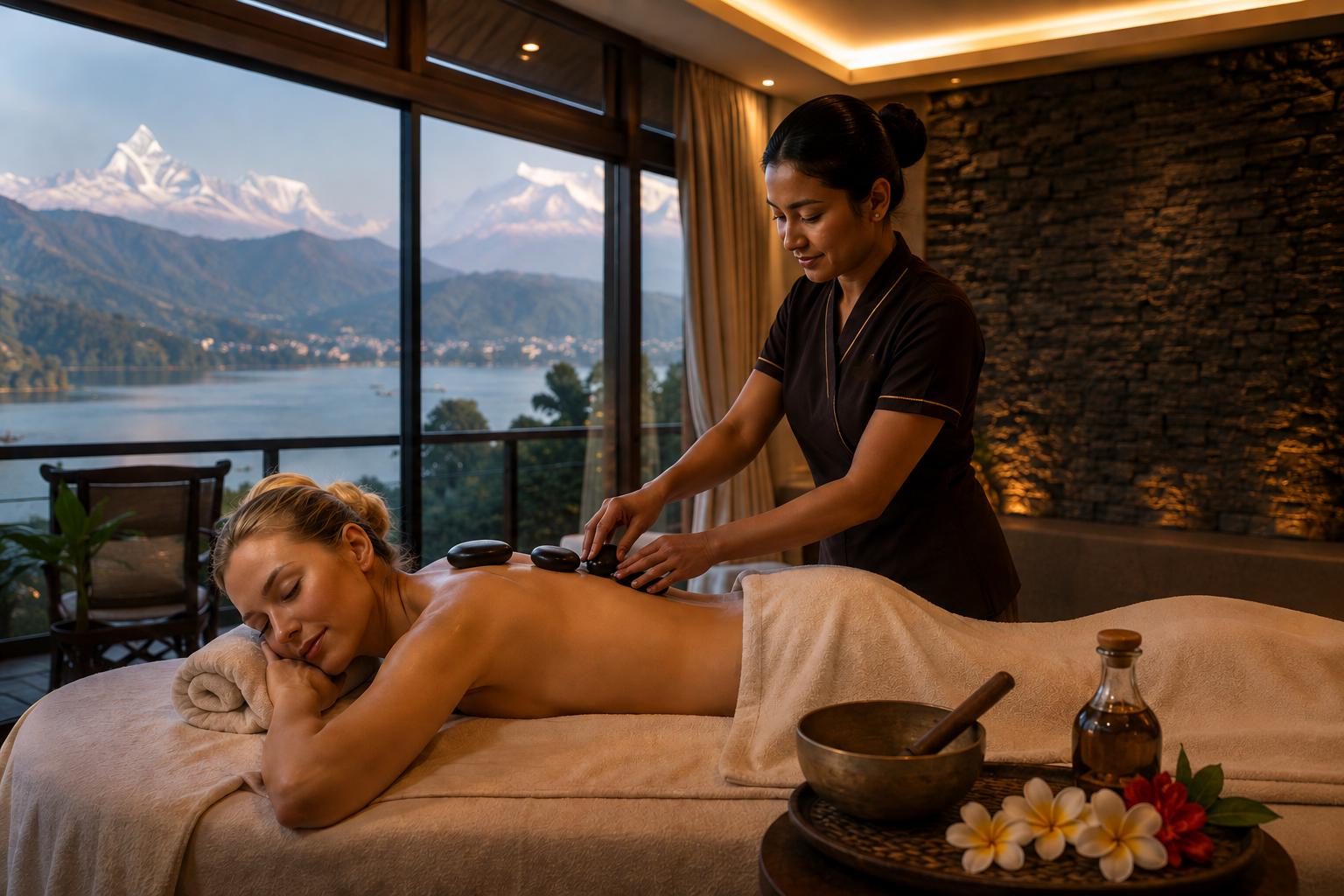 Relaxing luxury spa and wellness treatment